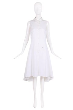 2013 Christian Dior by Raf Simons White Sleeveless Day Dress w/High-Low Hem