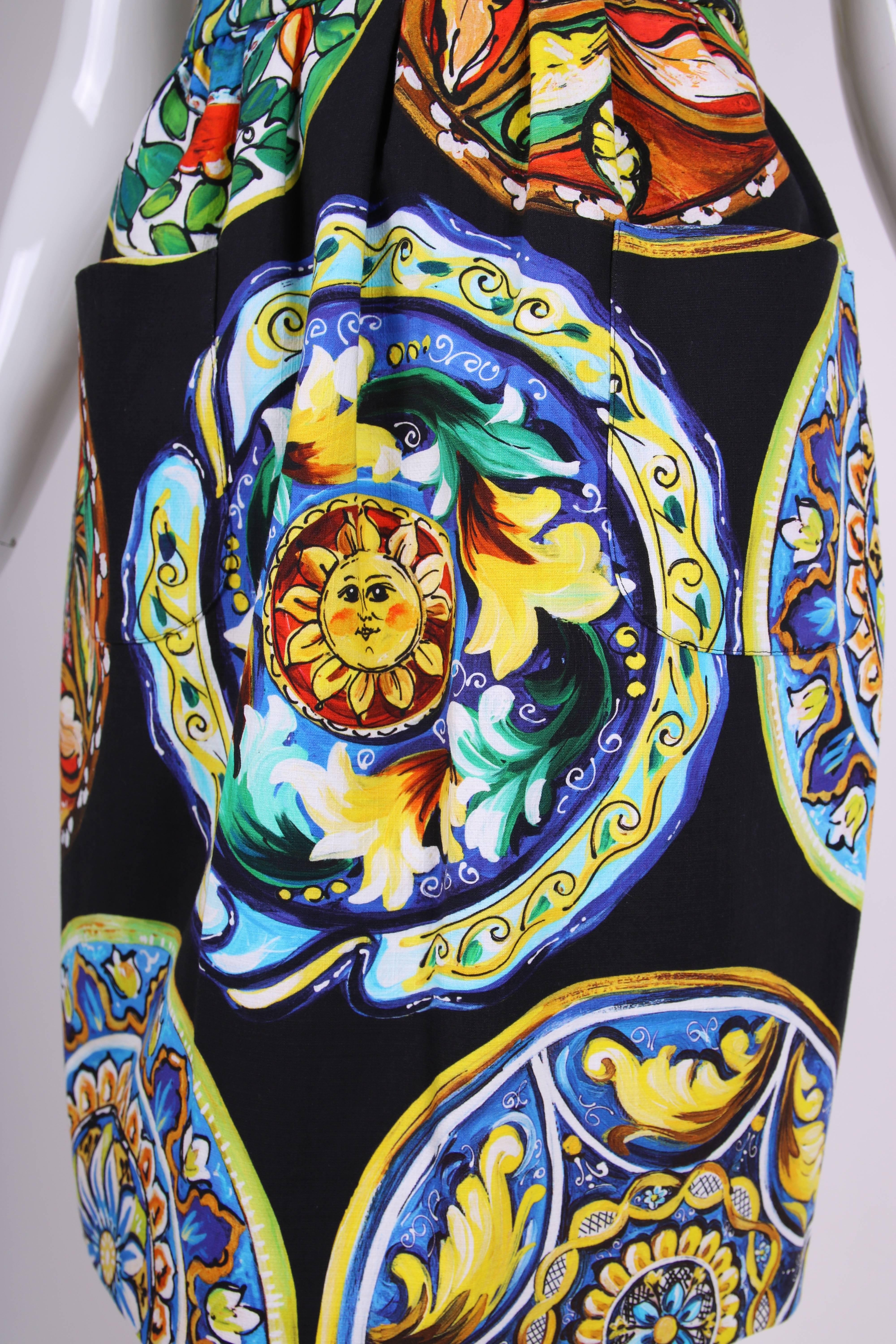2013 Dolce & Gabbana Cotton Printed Bustier Dress - NWT 2