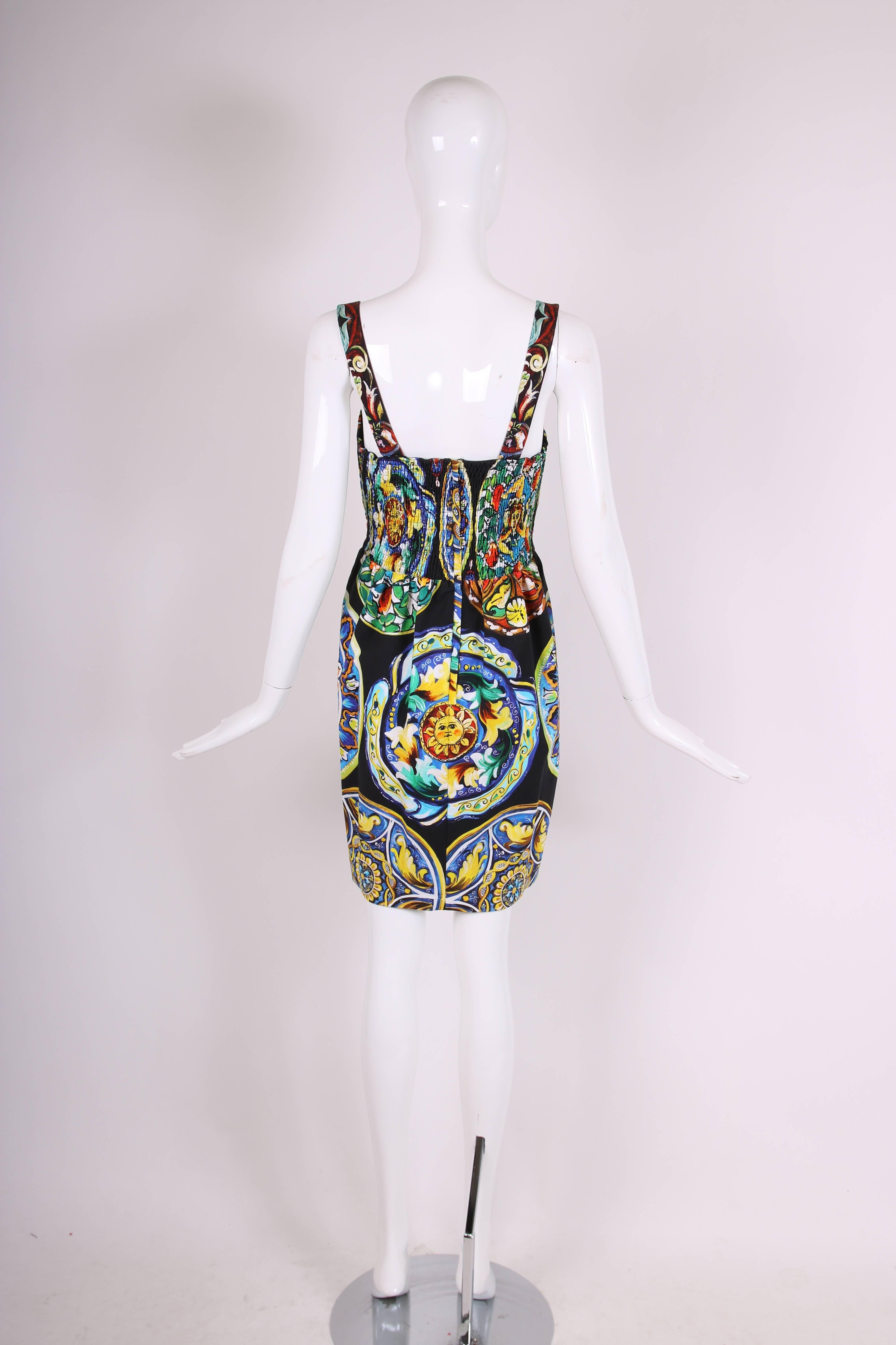 Women's 2013 Dolce & Gabbana Cotton Printed Bustier Dress - NWT