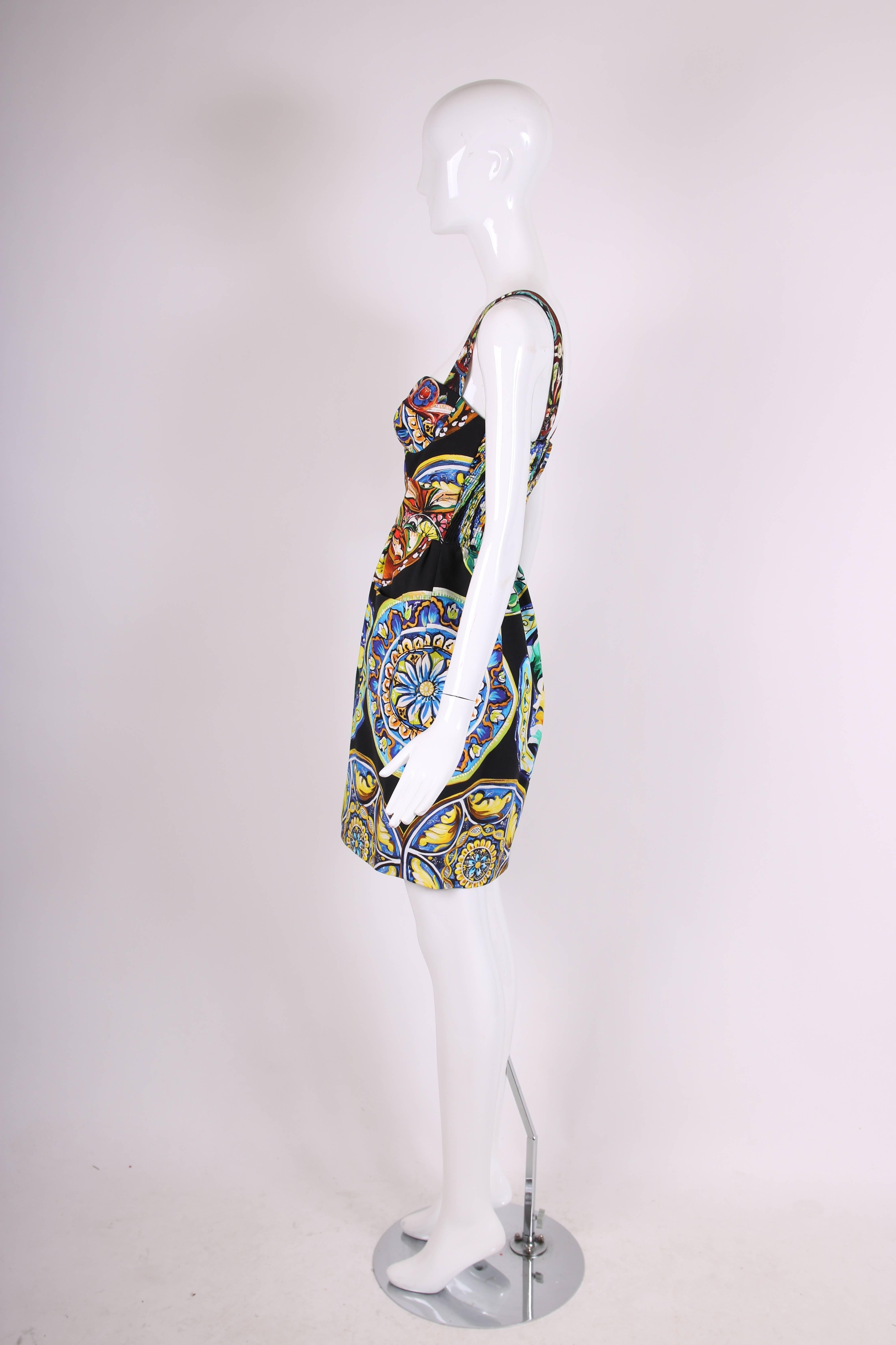 2013 Dolce & Gabbana Cotton Printed Bustier Dress - NWT In Excellent Condition In Studio City, CA