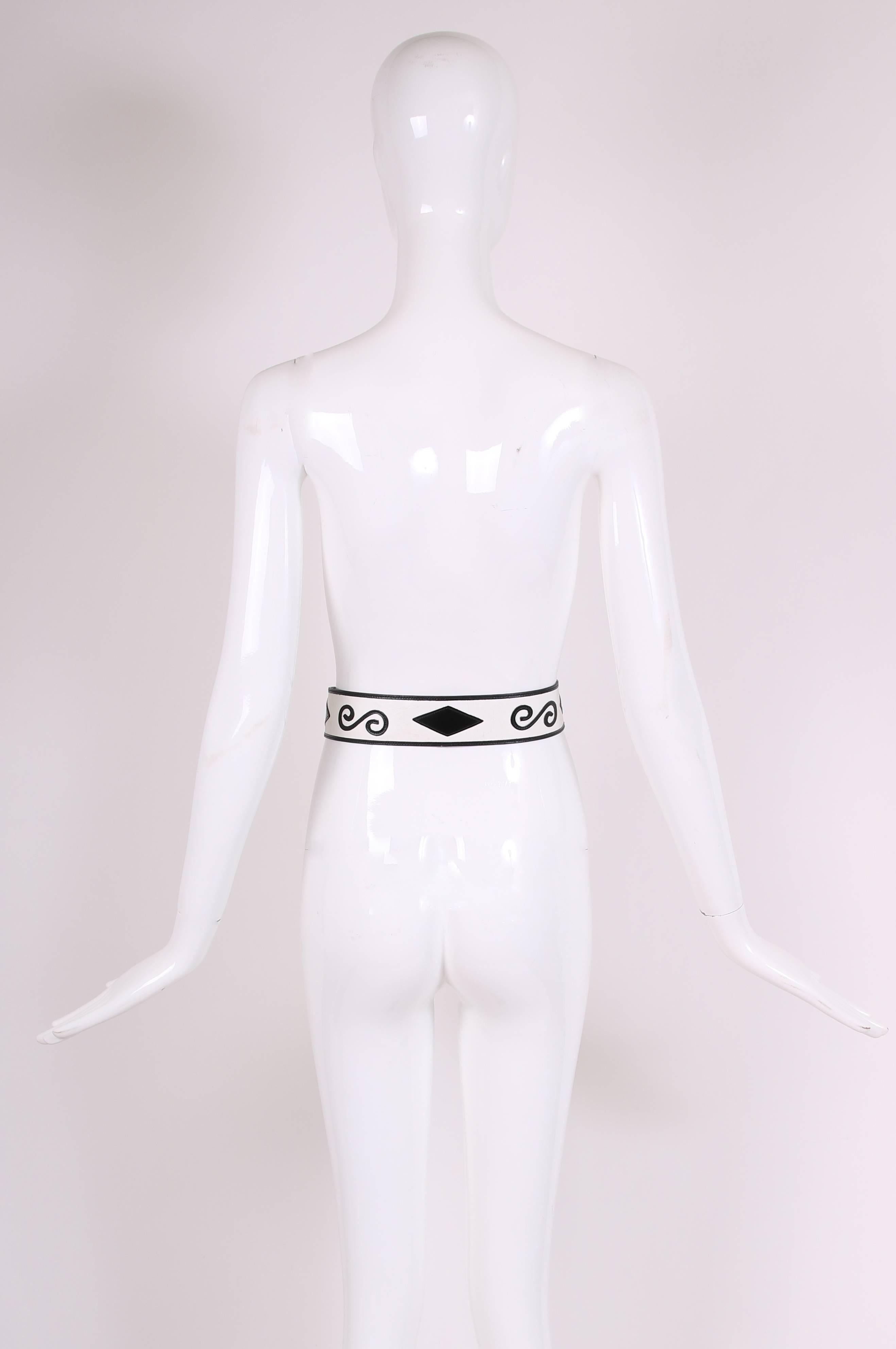 Black 1970's Yves Saint Laurent YSL Haute Couture Leather Belt For Sale