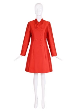 Prada Silk/Wool Blend Double Breasted Coat
