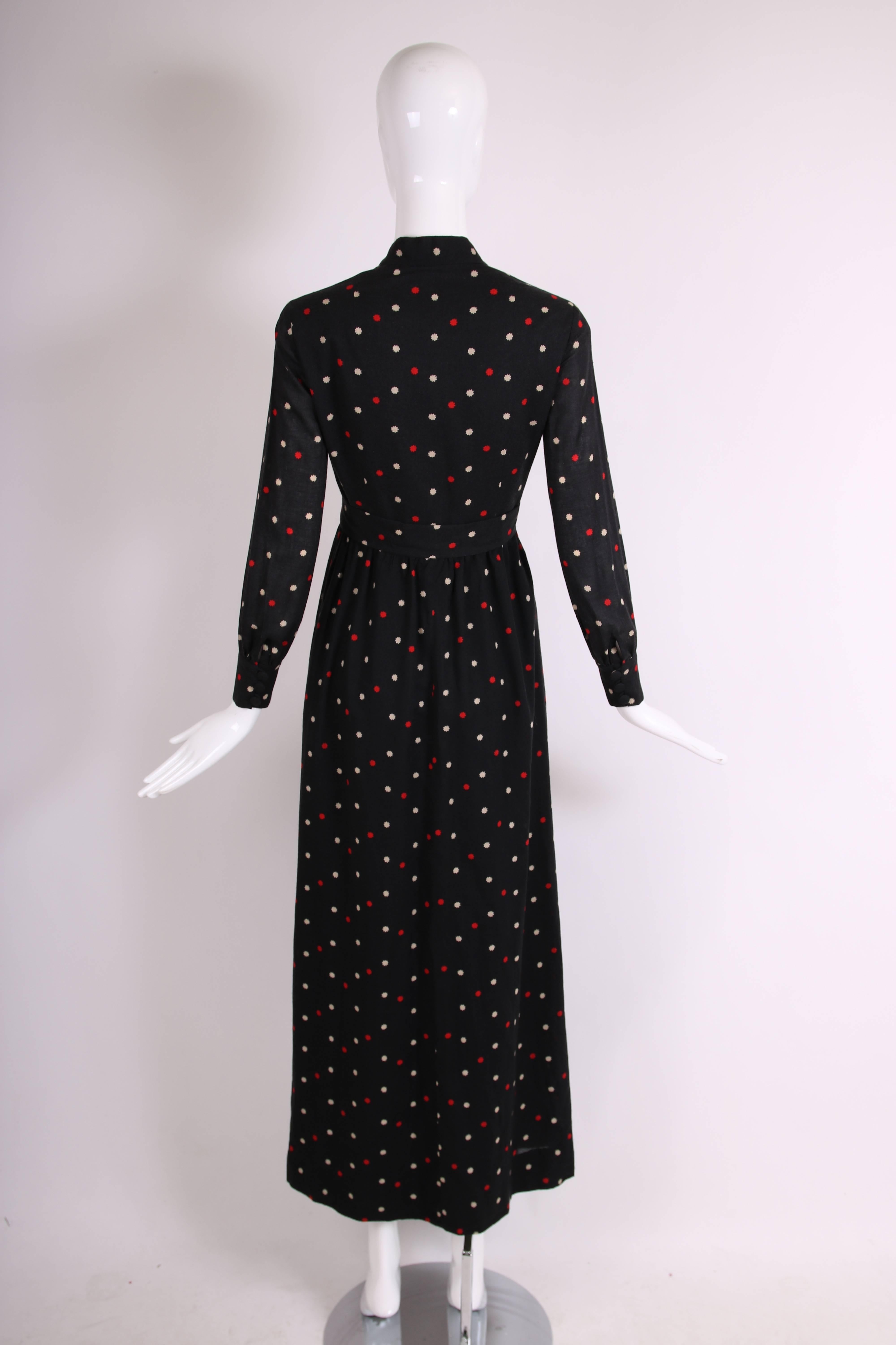 Geoffrey Beene Printed Maxi Dress with Neck Ties, 1970s  In Excellent Condition In Studio City, CA