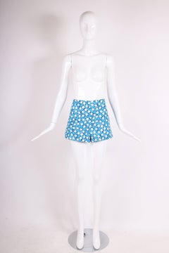 Valentino Blue White and Gold Star Print Shorts
