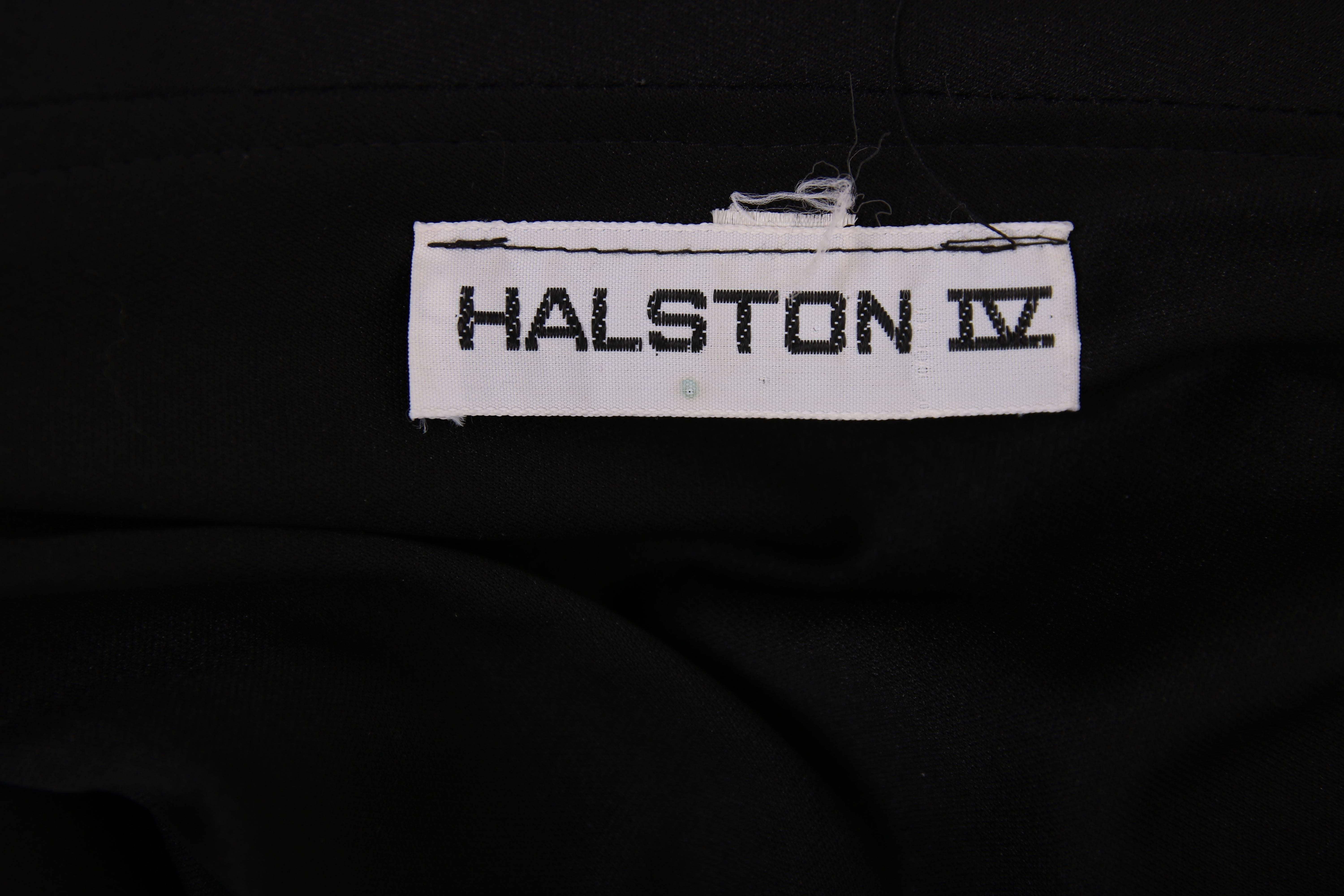 1979 Halston Black Single Shoulder Draped Dorian Gown Dress 3
