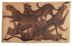 Yves Saint Laurent Vintage Oversized Wool / Silk Blend Leopard Scarf