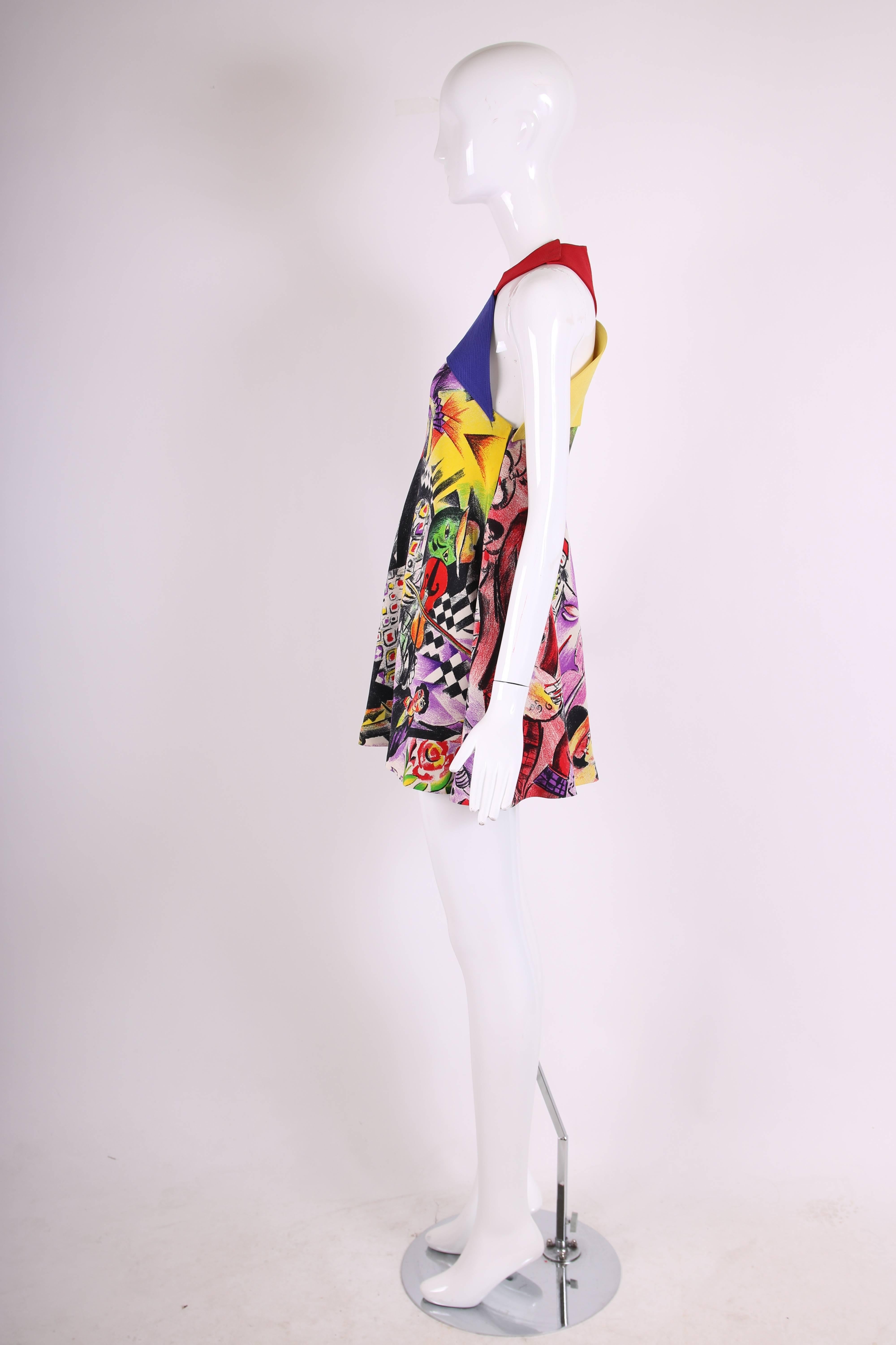 1992 Gianni Versace Couture Multi-Colored Silk 