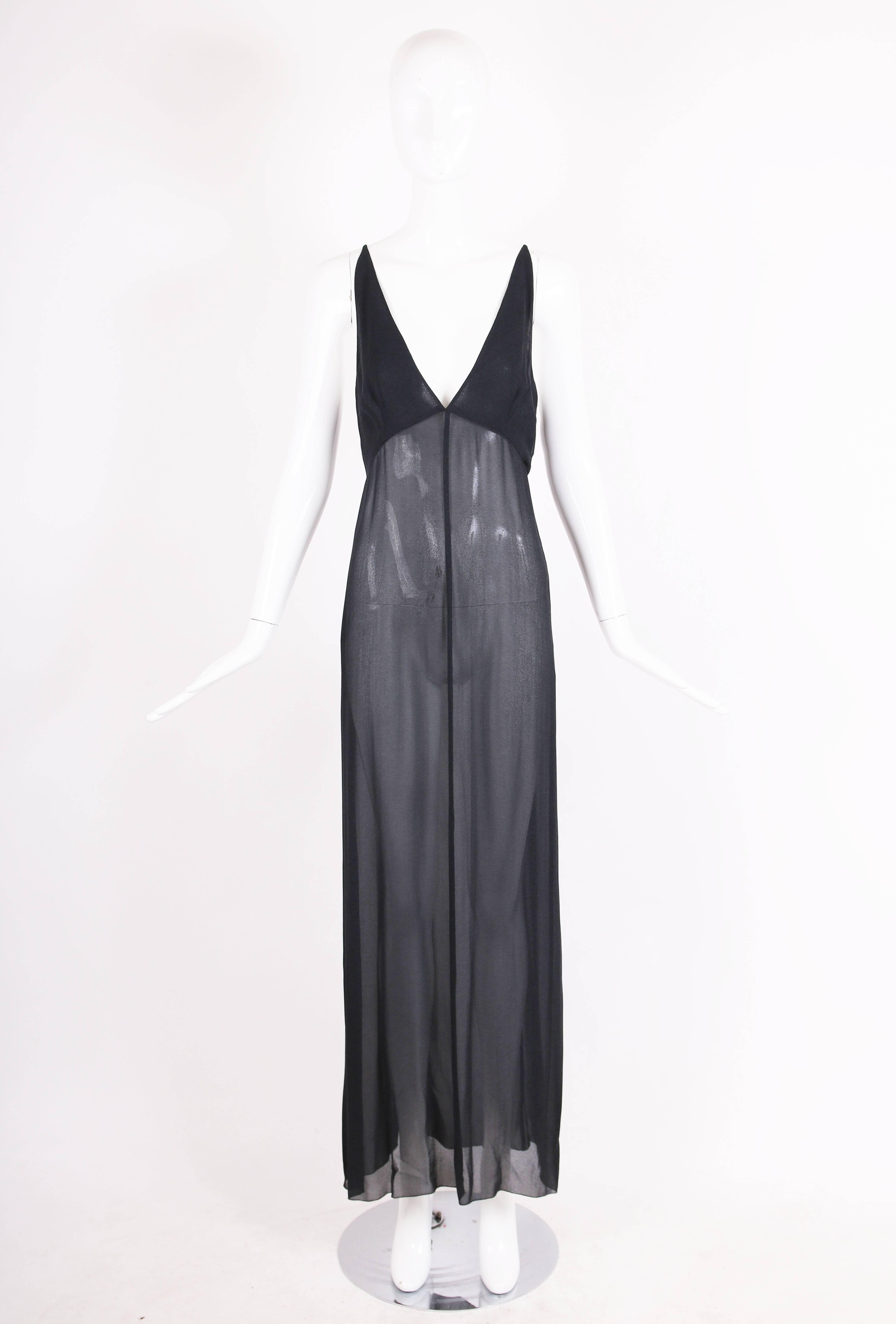 Chanel Slate Gray Crepe two piece Halter Gown with Overlay, 1998  1