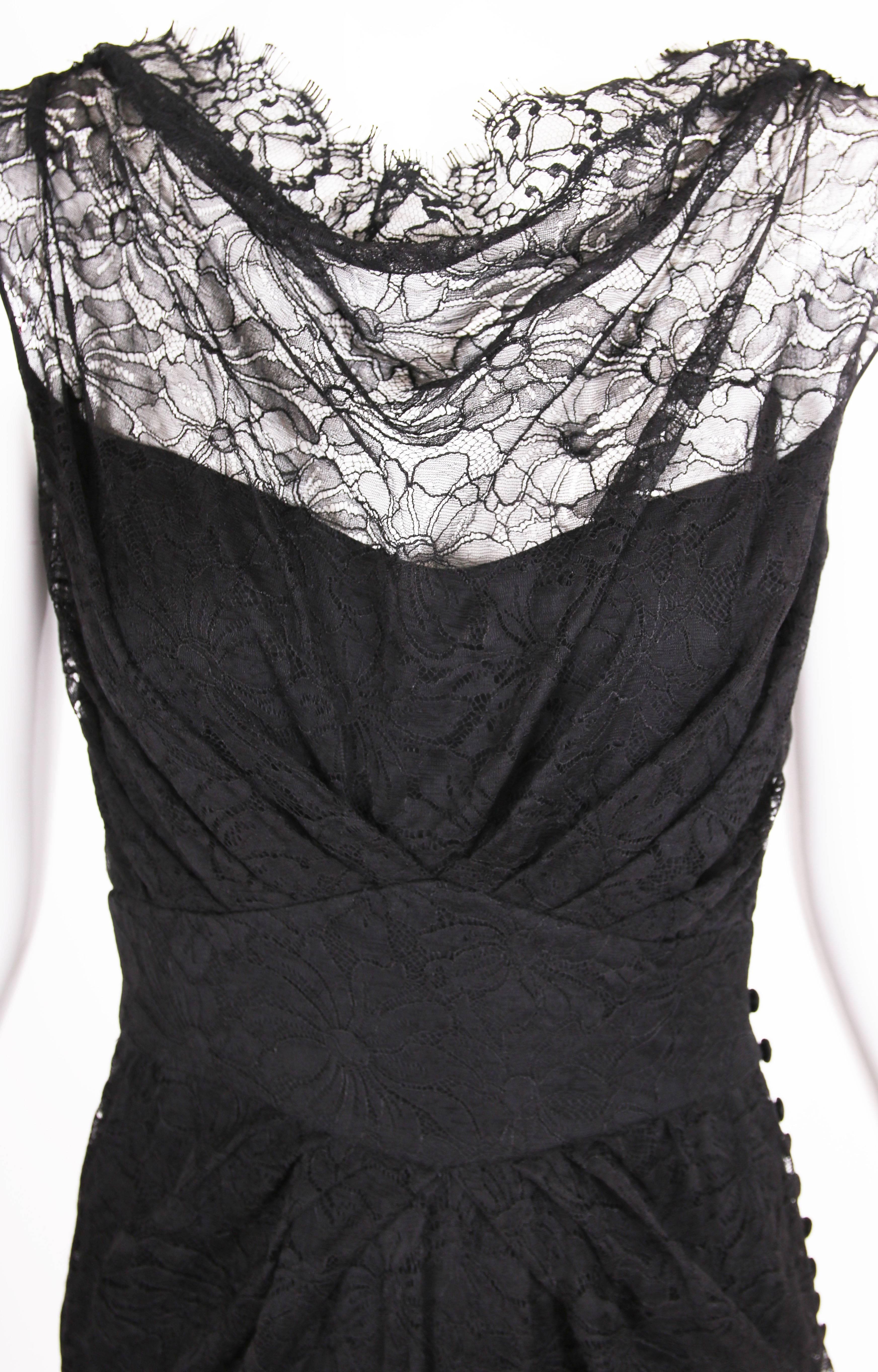 John Galliano Black Lace Cowl Neck Gown with Mermaid Hem at 1stDibs ...
