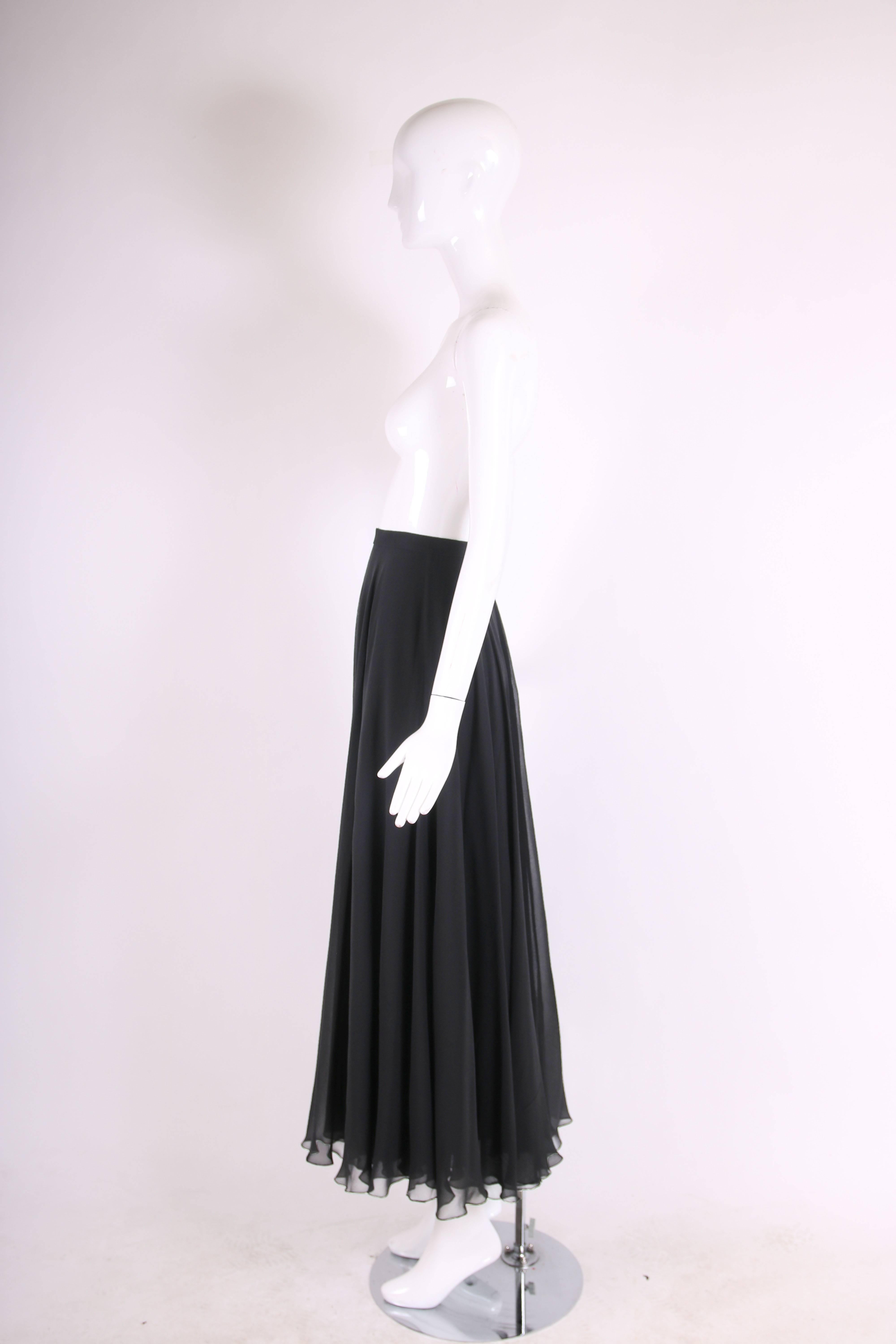 black chiffon maxi skirt