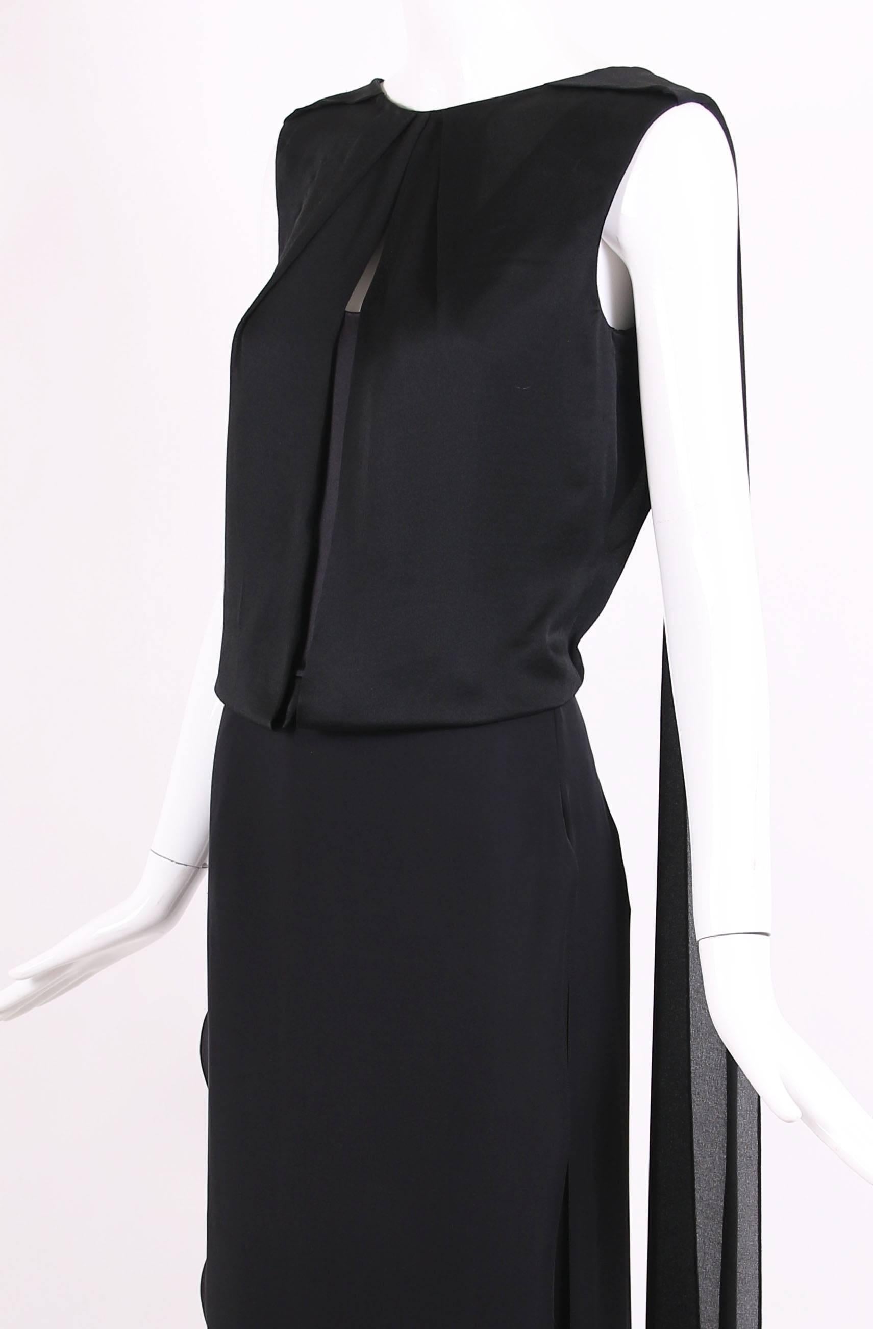 Tom Ford Black Silk Sheath Gown with Deep V-Back and  Scarf Attachments at Back 2