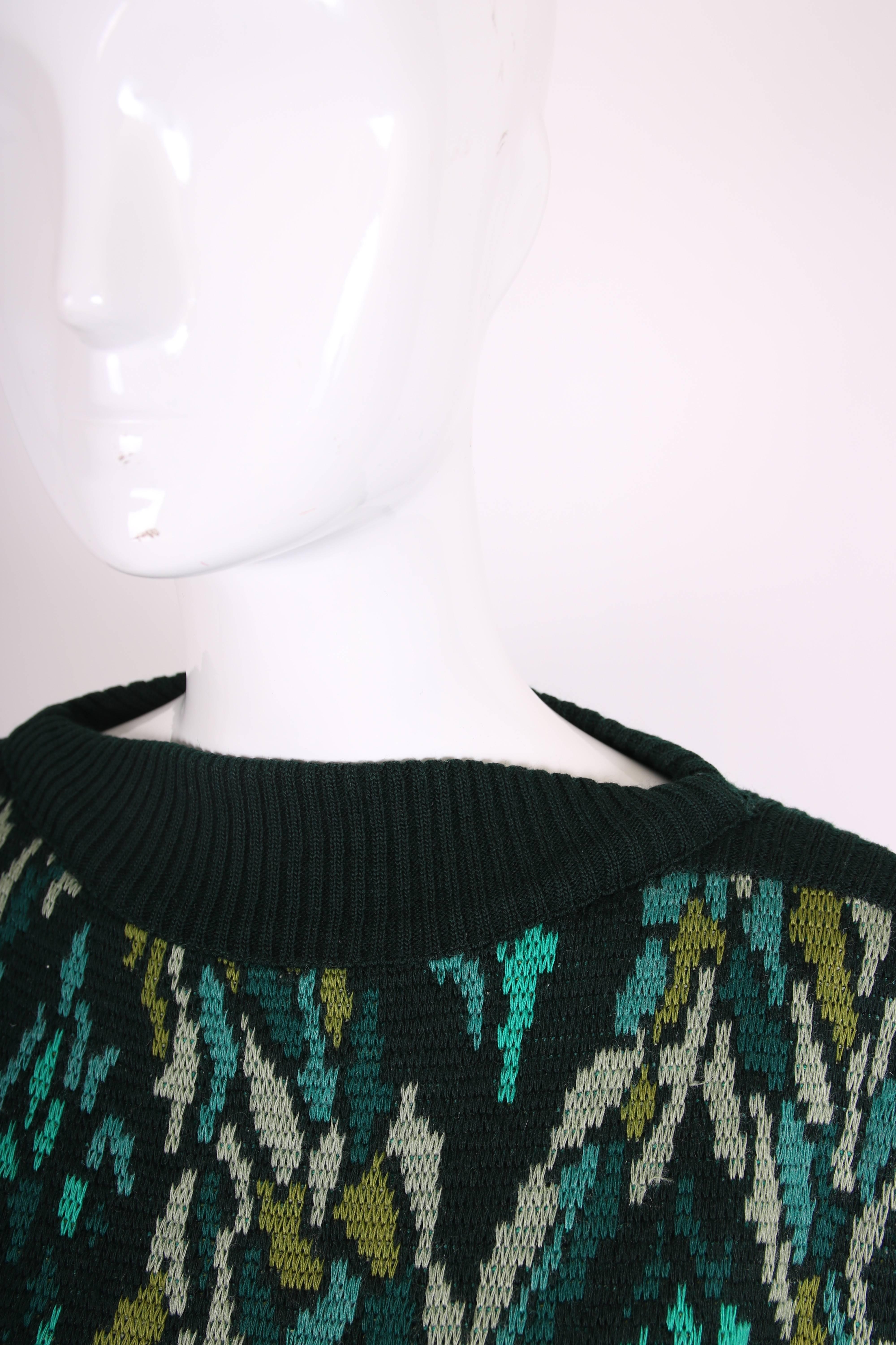 Yves Saint Laurent Vintage Multi-Colored Abstract Pattern Sweater 1