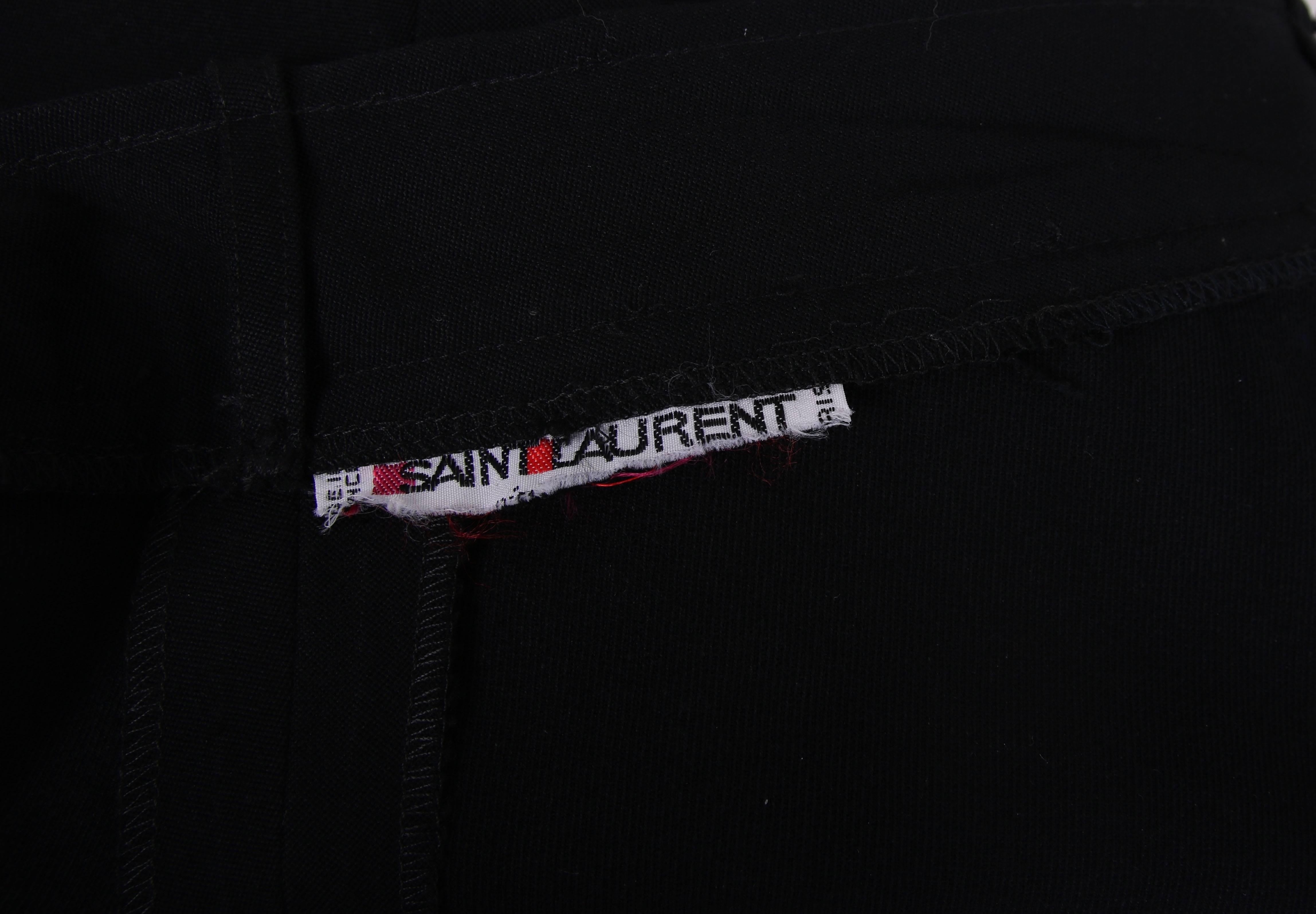 Vintage Yves Saint Laurent YSL Black Tuxedo Pant w/Pegged Satin Cuffs 2