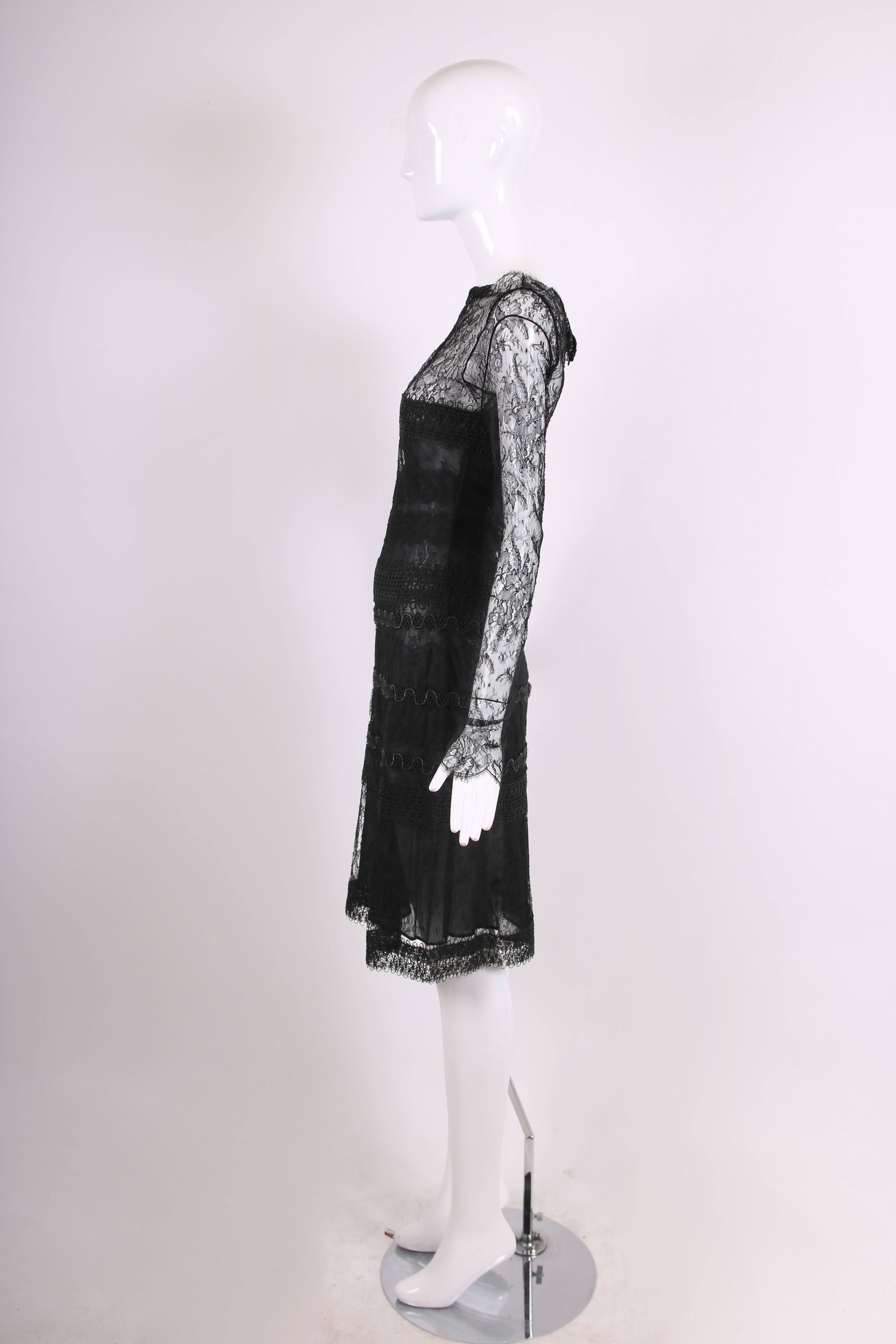 Vintage Guy Laroche Couture Black Lace Illusion Cocktail Dress For Sale ...