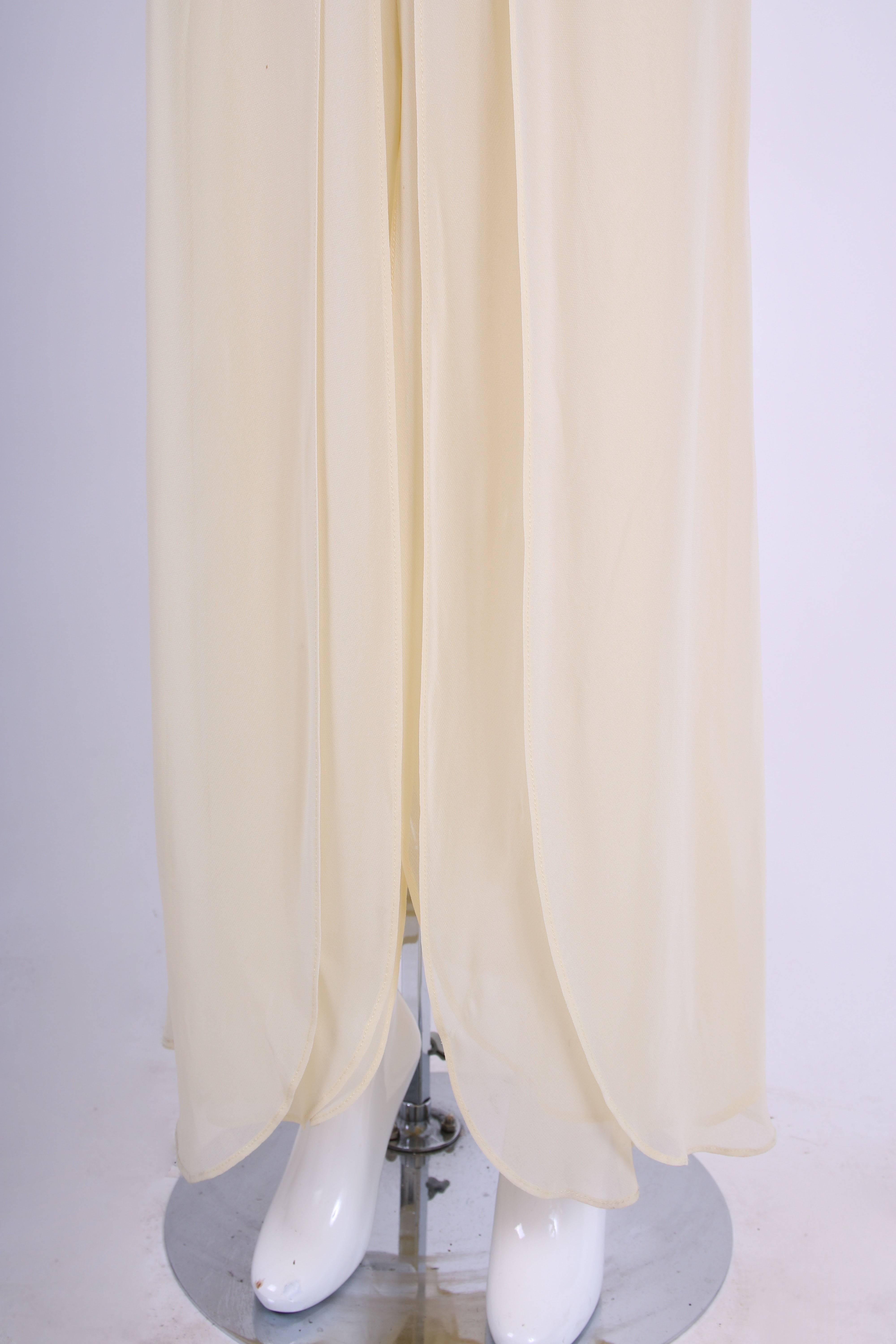 Alberta Ferretti Multi Layered Cream-Colored Bias Cut Sleeveless Gown  1