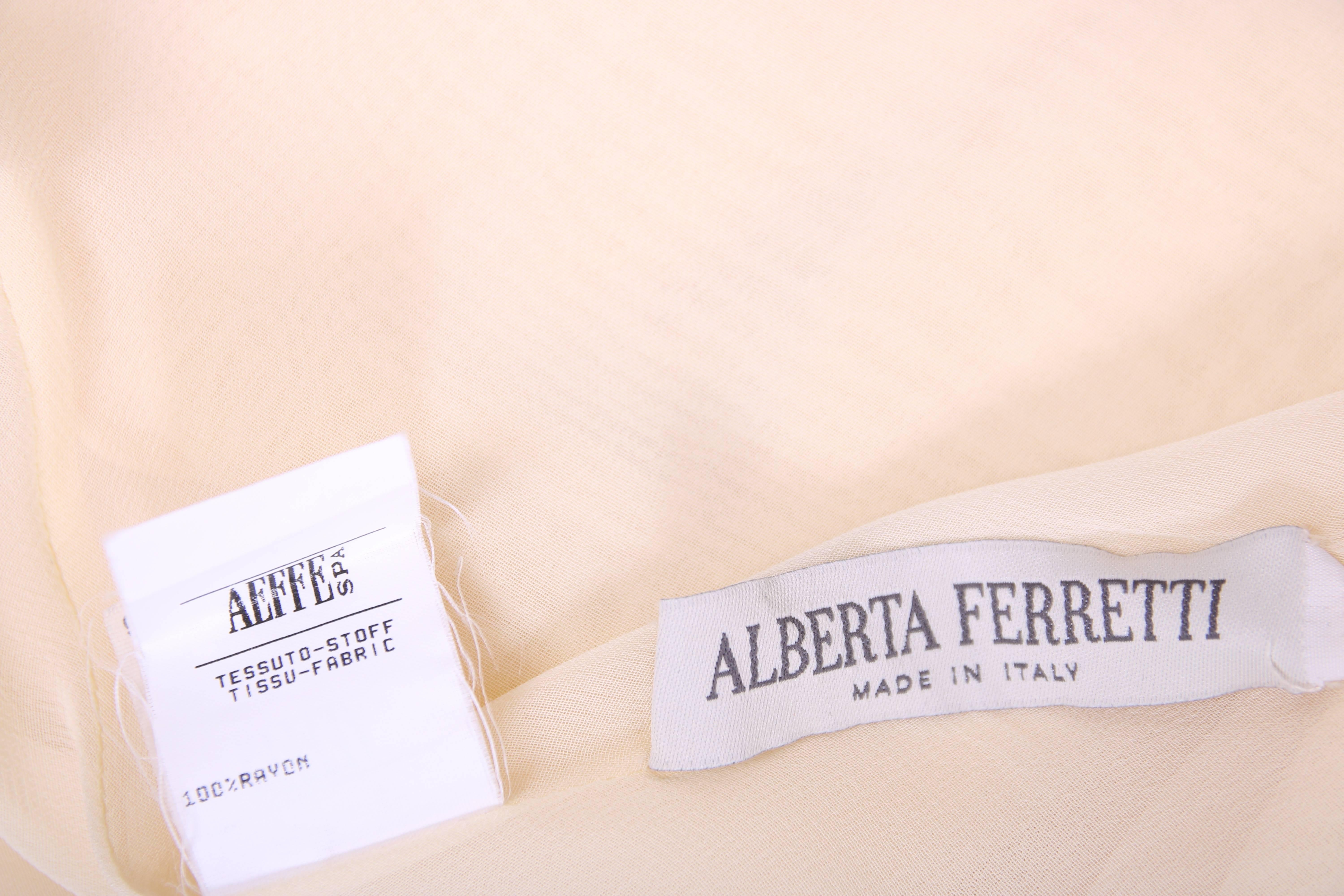 Alberta Ferretti Multi Layered Cream-Colored Bias Cut Sleeveless Gown  2