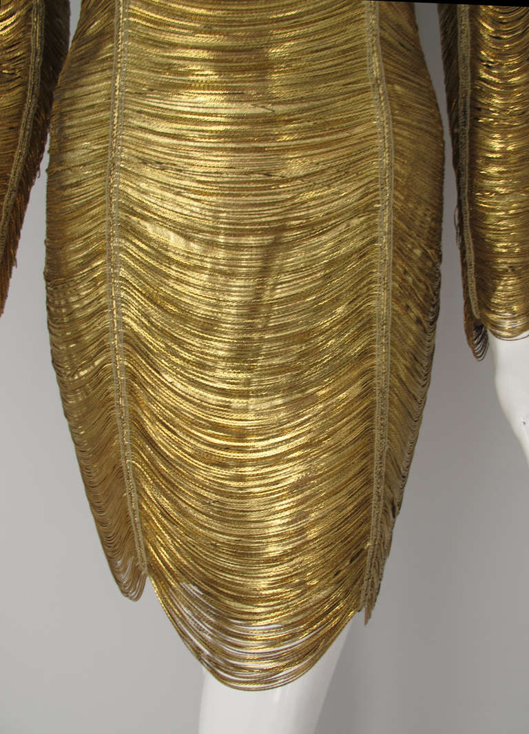 balmain gold dress