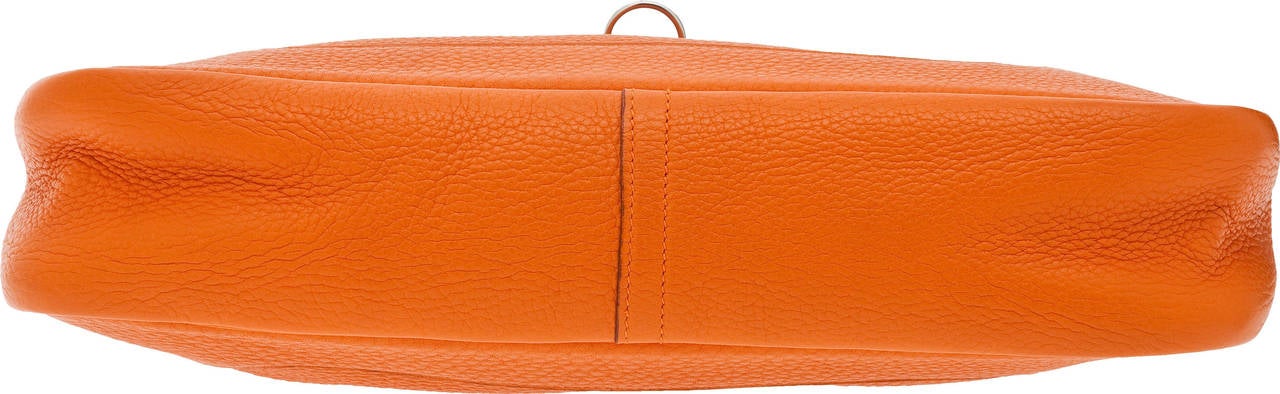 2002 Hermes 35cm Orange H Clemence Leather Trim Bag w/Palladium ...