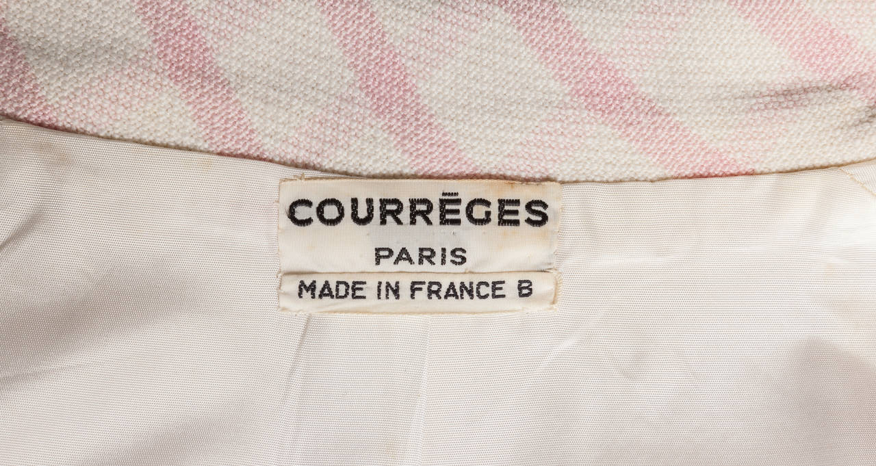 1968 Courrèges Pink & White Checked Double-Breasted Jacket 3