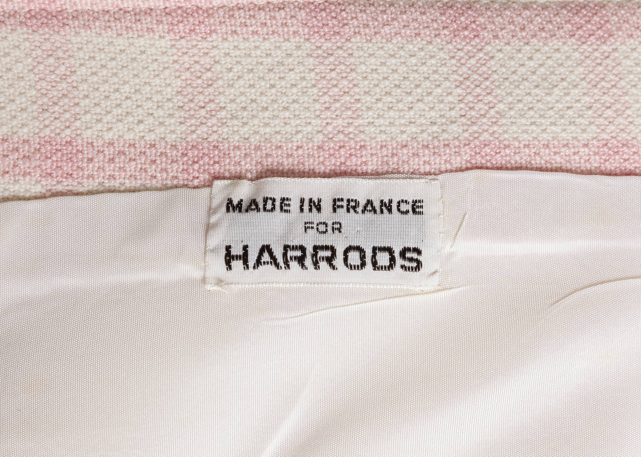 1968 Courrèges Pink & White Checked Double-Breasted Jacket 4