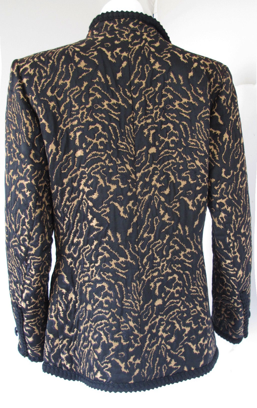 Yves Saint Laurent Silk Brocade Printed Evening Jacket w/Braid & Tassel Trim 1