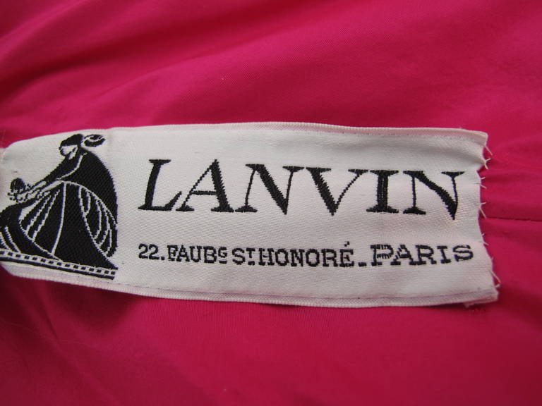 Women's Circa 1970 Lanvin Haute Couture Silk Fuchsia 