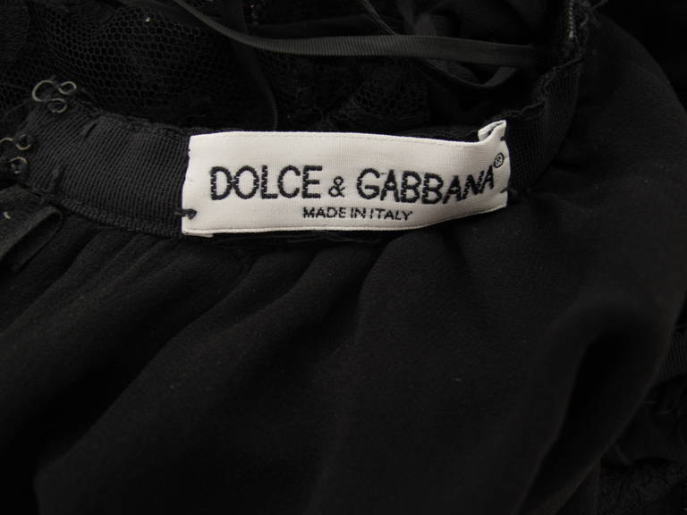 Dolce & Gabbana Little Black Baby Doll Dress w/Rhinestone Band 1