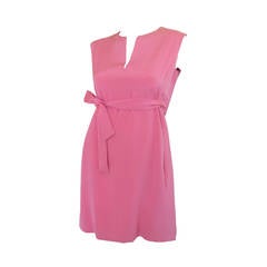 Vintage 1960's Donald Brooks Pink Silk Sleeveless Shift Cocktail Day Dress