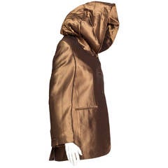 Iconic Romeo Gigli Hooded Bronze Jacket circa 1989