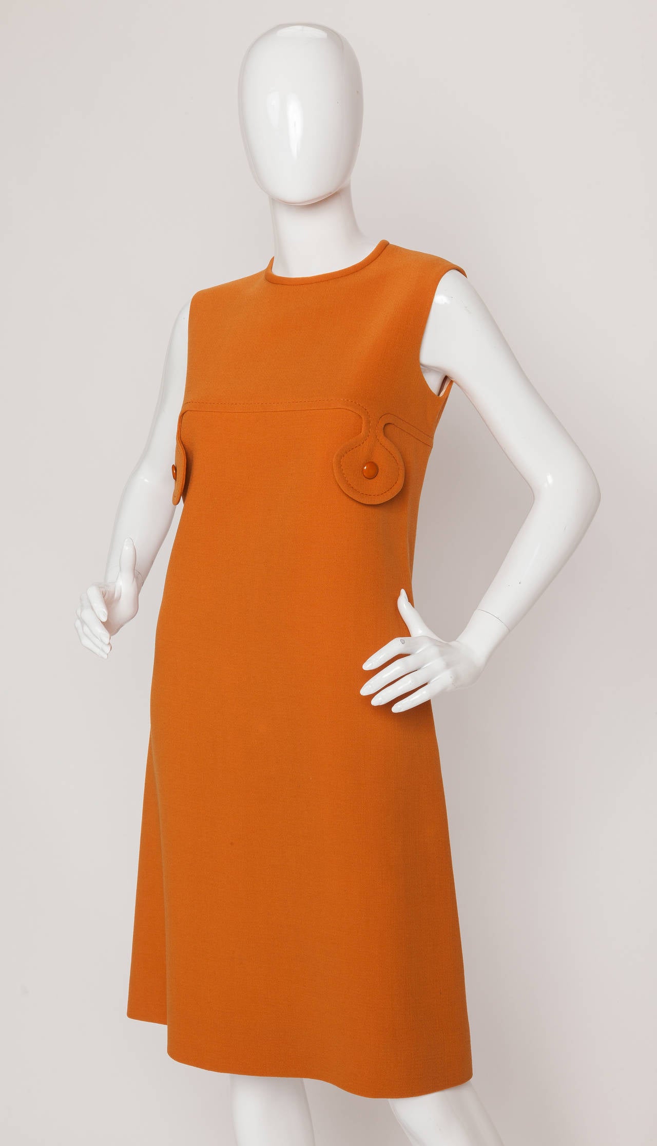 Pierre Cardin Space Age Mod Wool Crepe Jacket and Dress Ensemble ca.1971 2