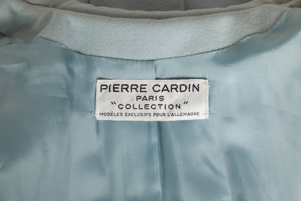 1967 Rare Iconic Pierre Cardin Wool Trapeze Accordian Pleat Coat Dress 1