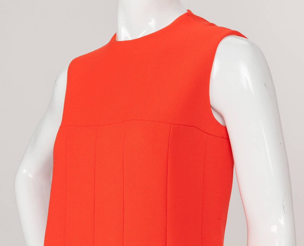 Iconic Pierre Cardin Orange Space Age Dress w/Petalled Hem ca. 1968 1