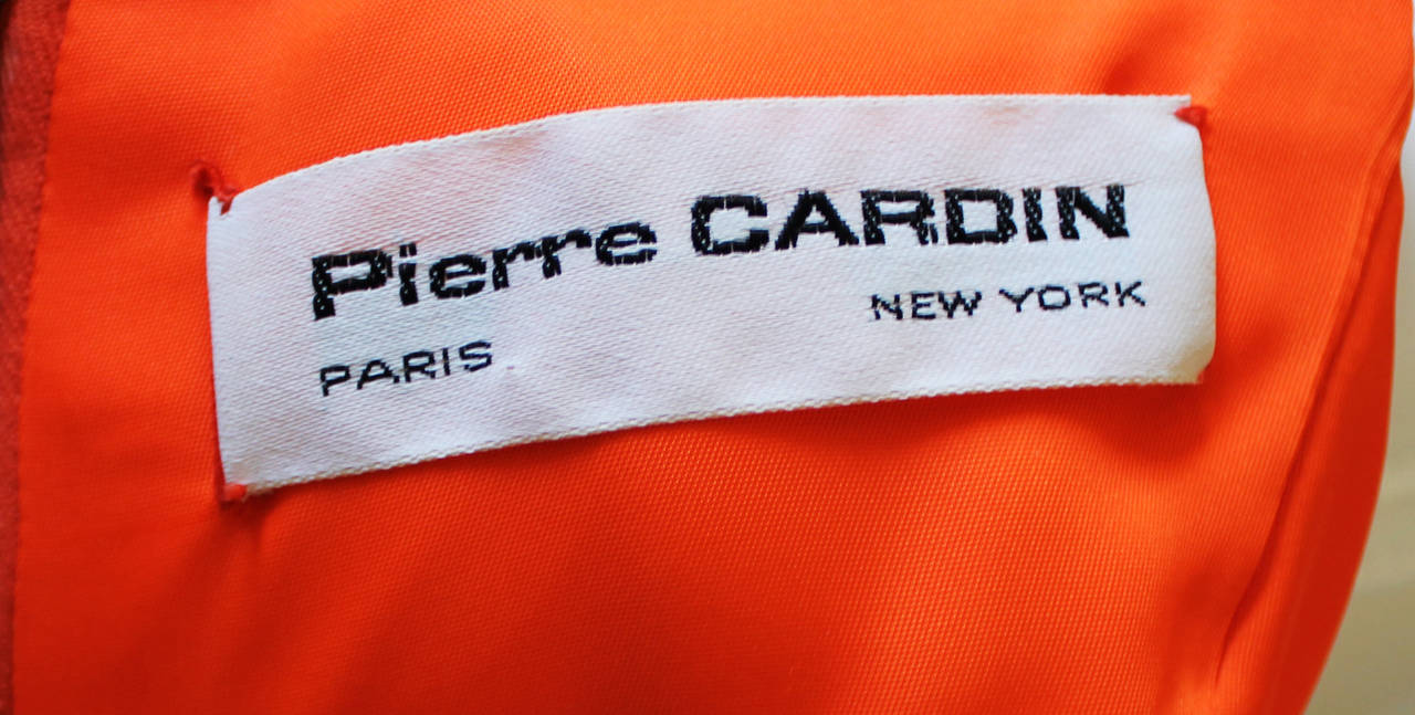 Iconic Pierre Cardin Orange Space Age Dress w/Petalled Hem ca. 1968 3
