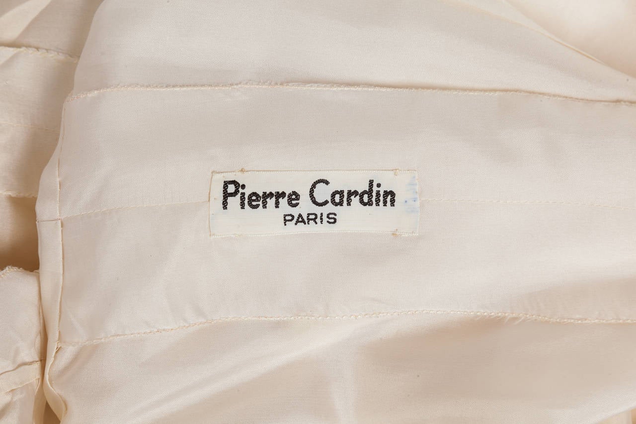 Pierre Cardin Haute Couture Pleated Silk Abstract Print Mini Dress c.1968 2