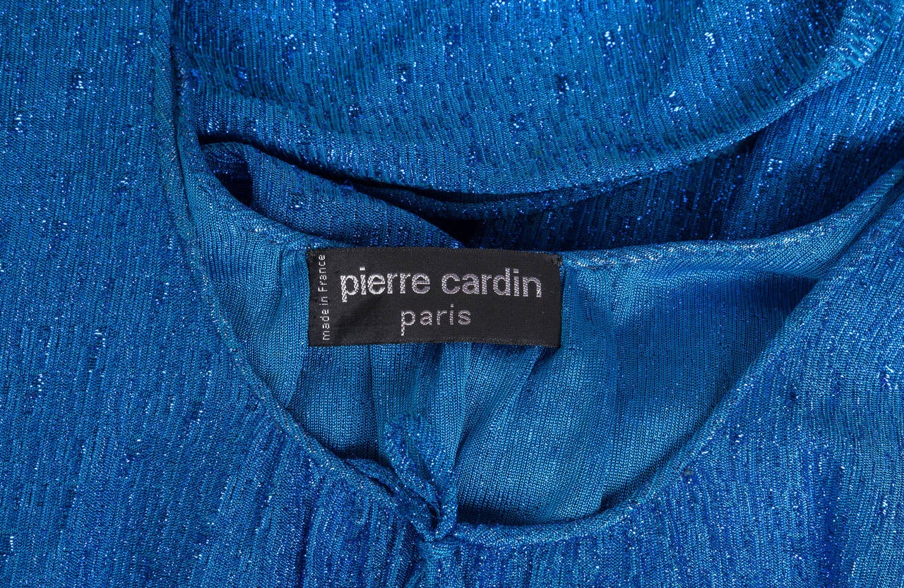 1980s Pierre Cardin Metallic Blue Caftan Djellaba 1