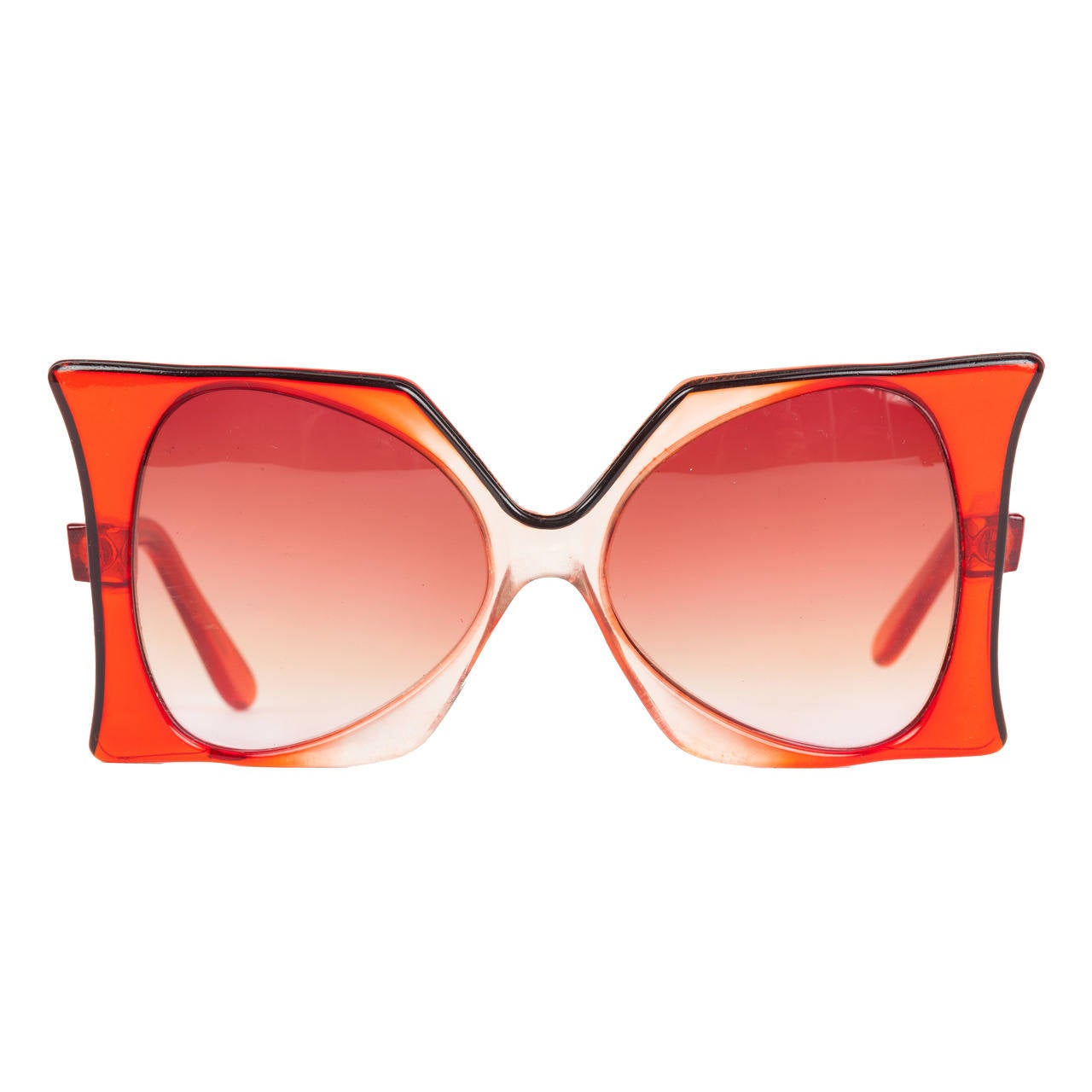 1960's Iconic Pierre Cardin Oversize Red "Delphine" Sunglasses