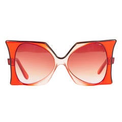 1960's Iconic Pierre Cardin Oversize Red "Delphine" Sunglasses