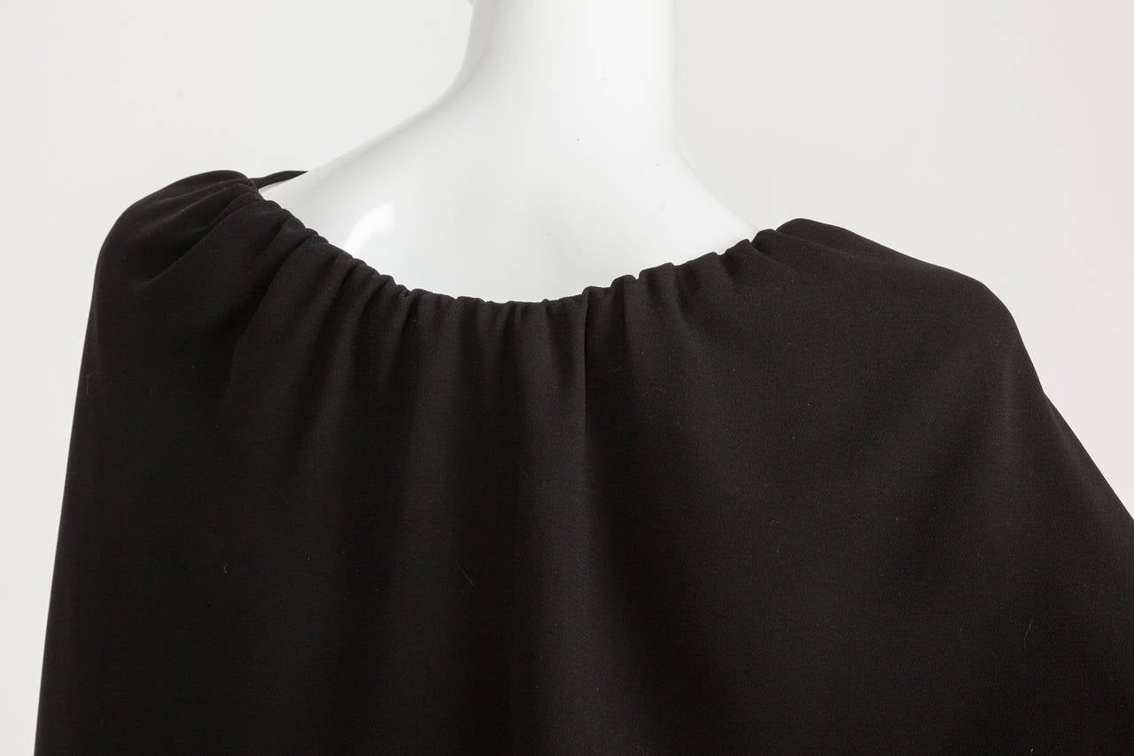 Pierre Cardin Haute Couture Asymmetric Silk Cocktail Dress w/Cape ca. 1992 3