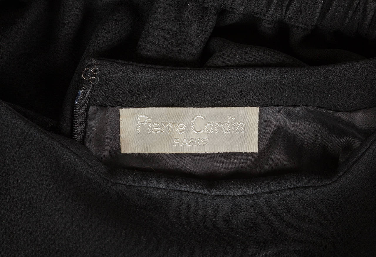 Pierre Cardin Haute Couture Asymmetric Silk Cocktail Dress w/Cape ca. 1992 5
