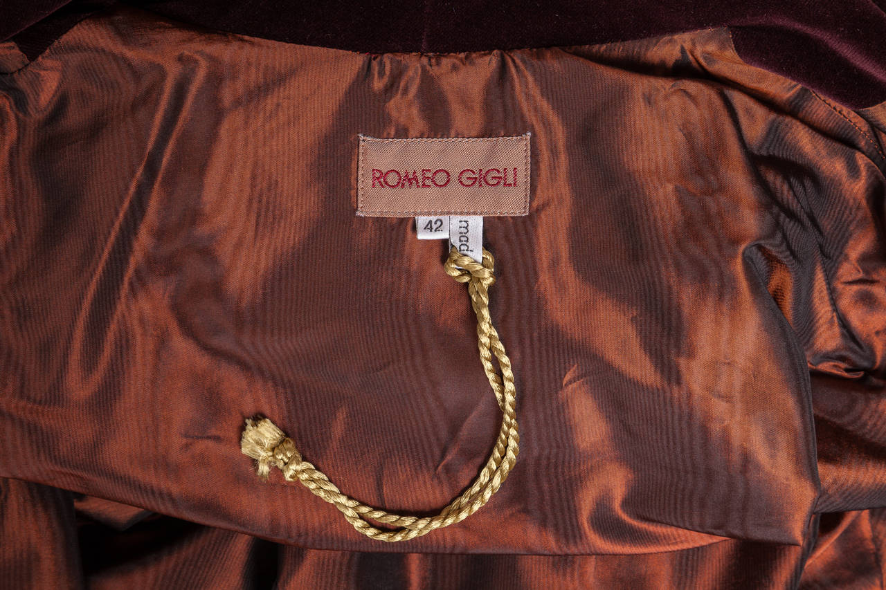 Iconic Romeo Gigli Velvet Cocoon Coat From Famed Orientalist Collection 1989-90 1