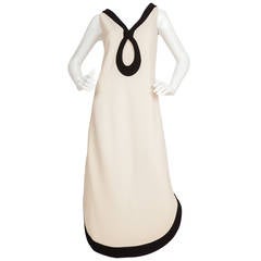 Vintage Pierre Cardin Evening "Chasuble" Gown w/Geometric Design Detail ca.1960's