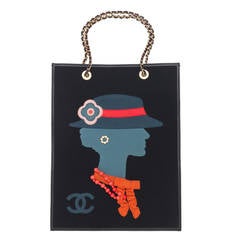 Retro Chanel "Coco" Lady Shopper Tote Handbag