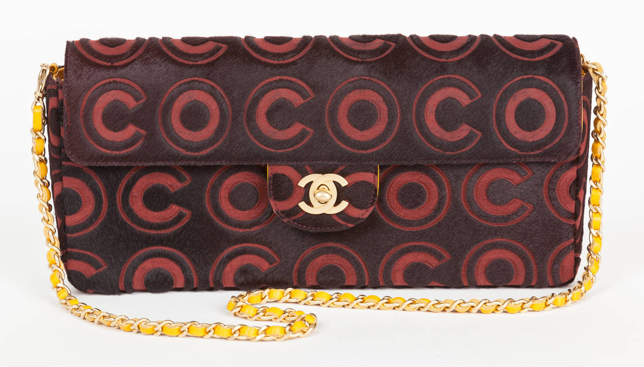 Chanel COCO Black Pony Hair Key Chain Pouch - Ann's Fabulous Closeouts