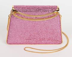 Judith Leiber Pink Swarovski Crystal Minaudière Clutch Evening Bag Purse