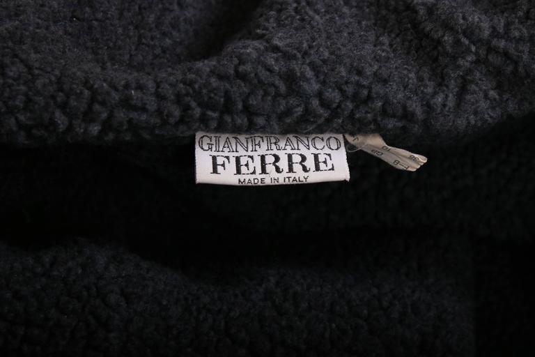 Gianfranco Ferre Oversized Gold Metallic Hooded Jacket w/Lambswool ...