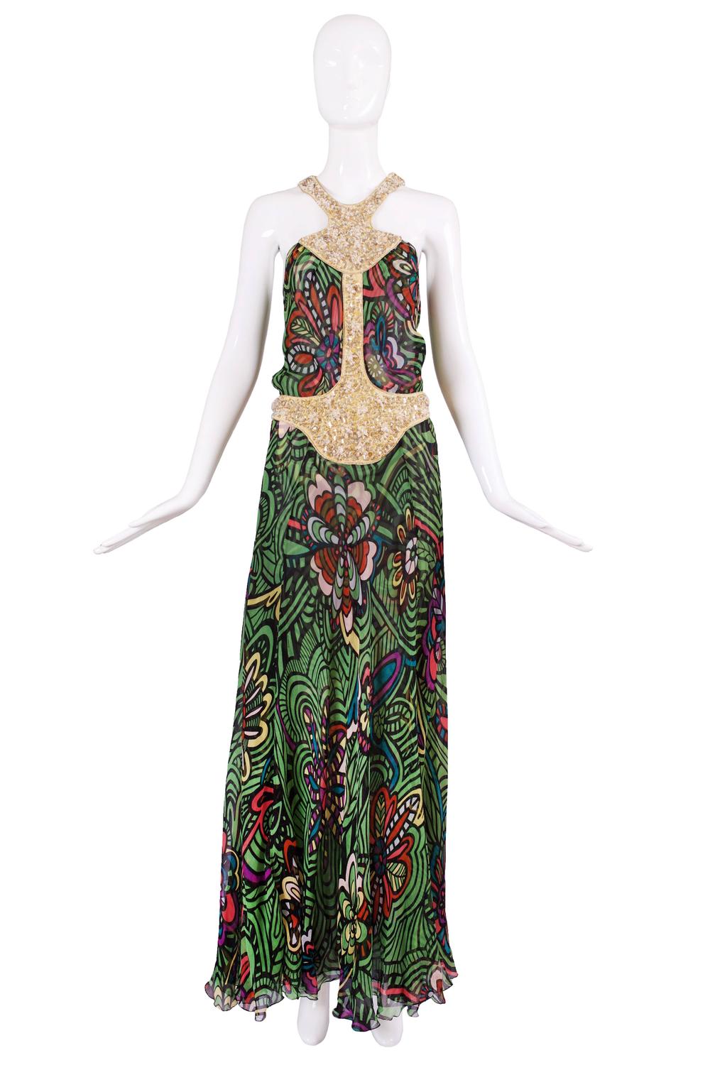 The Swarn Fuchsia Ethnic Motif Printed Viscose Dress With Dori & Zari Work