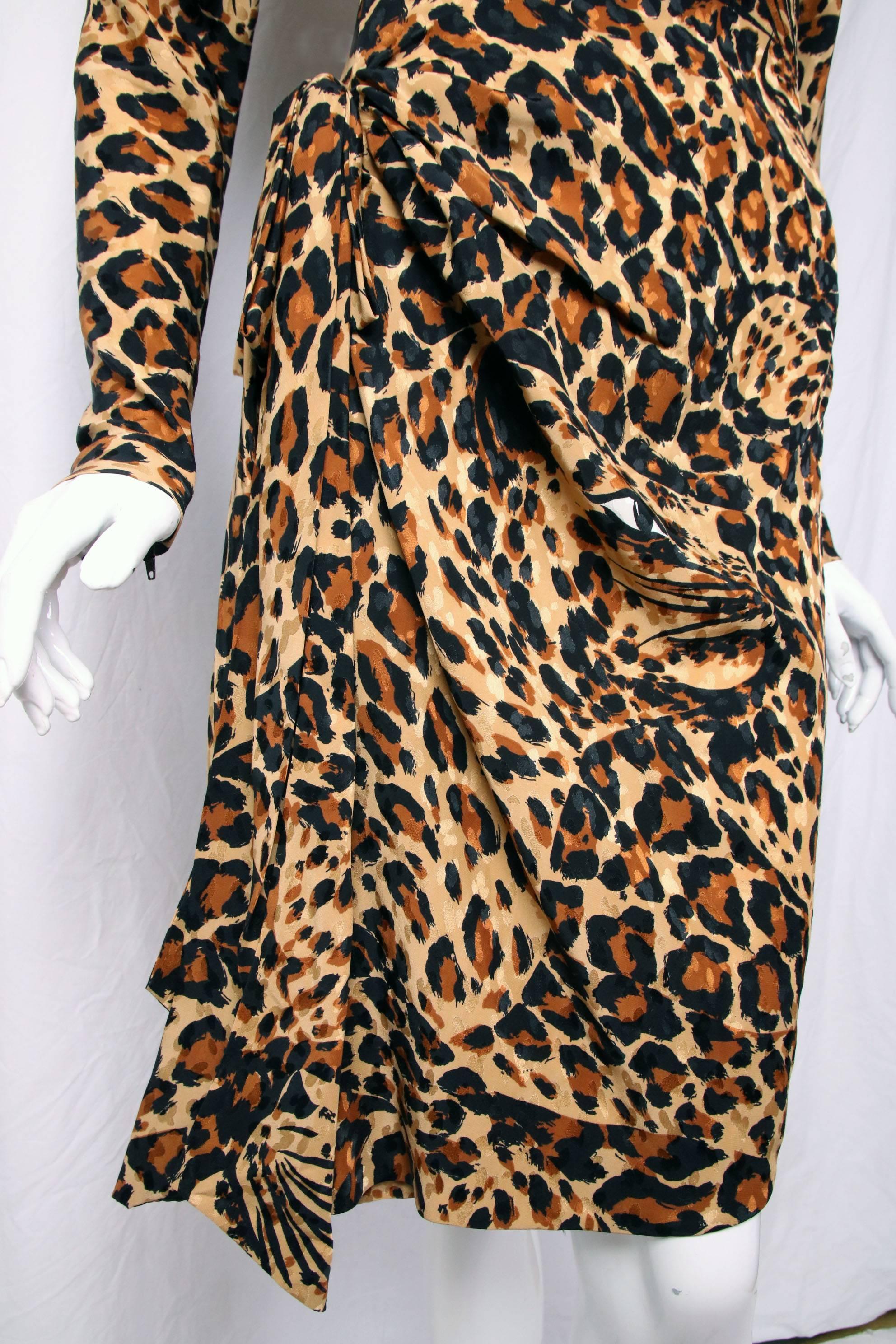 ysl leopard dress