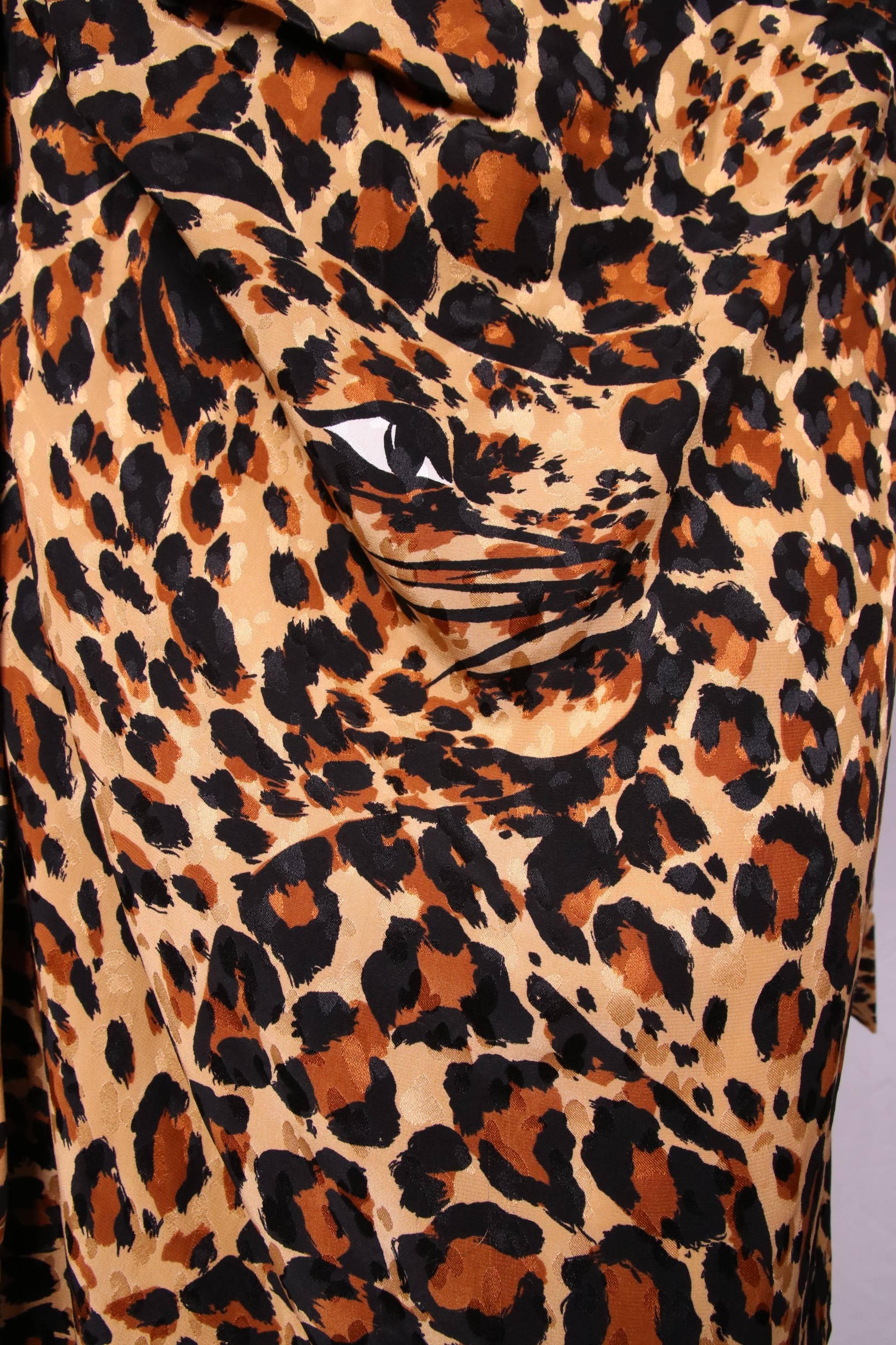 ysl leopard scarf