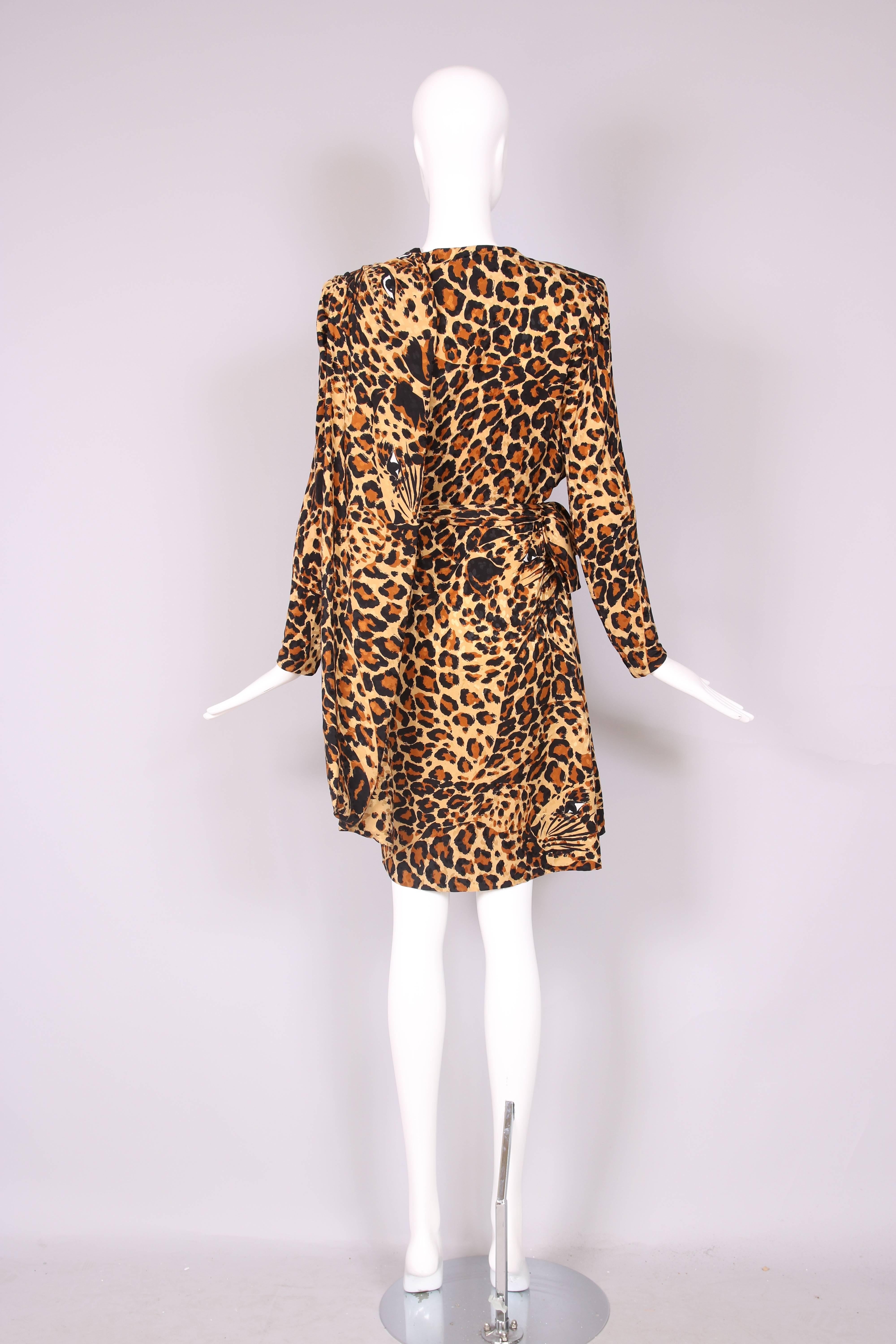 Vintage Yves Saint Laurent iconic silk leopard or 