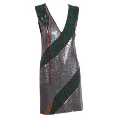 Krizia Beaded & Sequined Mini Dress w/Snake Motif